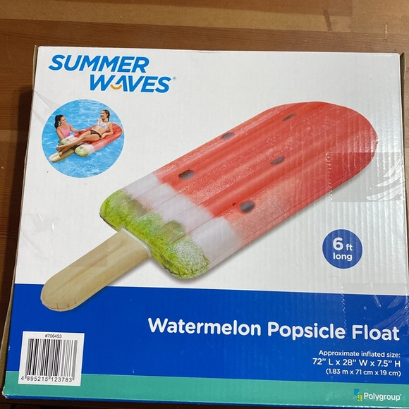 Intex Watermelon Popsicle Inflatable Pool Float with Realistic Printing 75" X28" - Picture 4 of 5